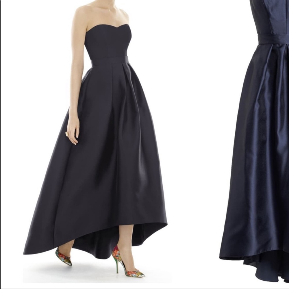 Alfred Sung High/Low Satin Twill Ballgown